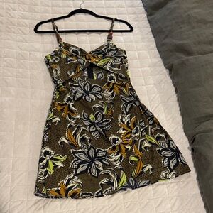 Zara Black and Yellow Floral Mini Dress